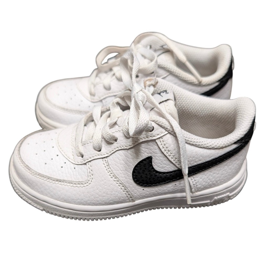 Nike Air Force 1 Toddler Sneakers White Black Low‎ Top CZ1691-100 Size 9C